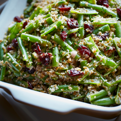 Greenbeans with Bulgur and Cranberries